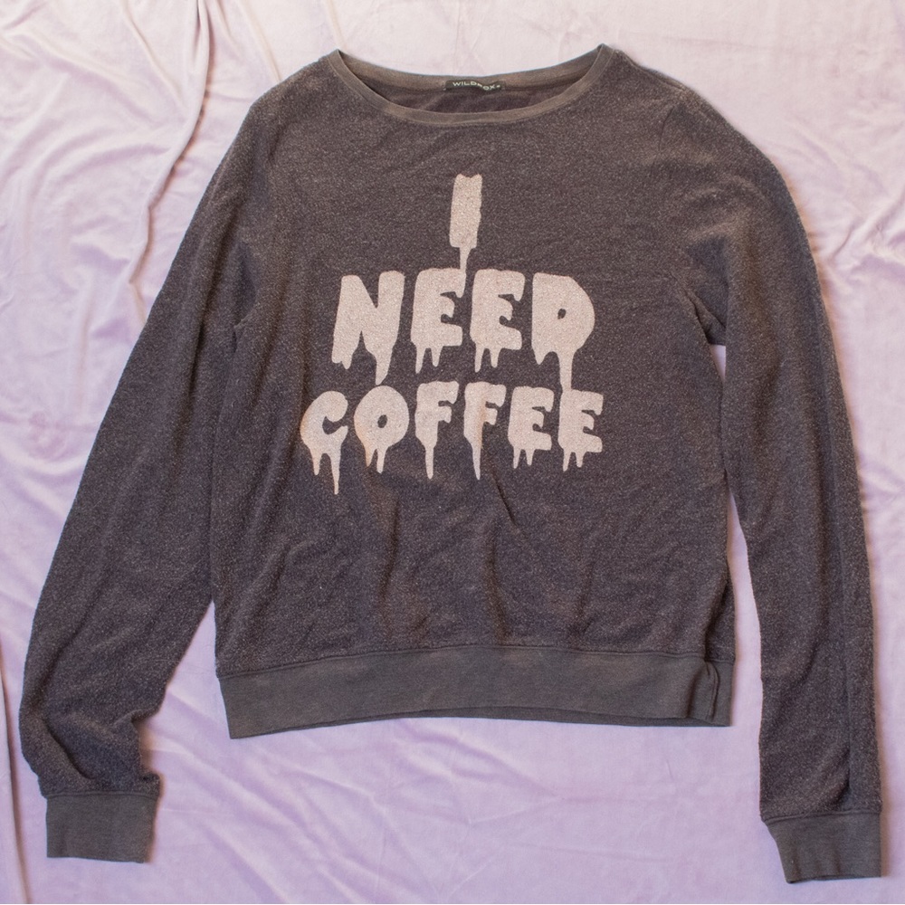WILDFOX I Need Coffee Soft Crewneck Sweater